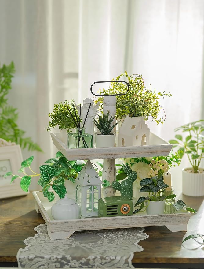 Hanobe 2 Tiered Decorative Tray Stand - Image 2