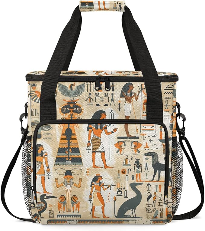 Ancient Egyptian Coffee Maker Carring Bag, Large Insulated Storage Organizer by Home