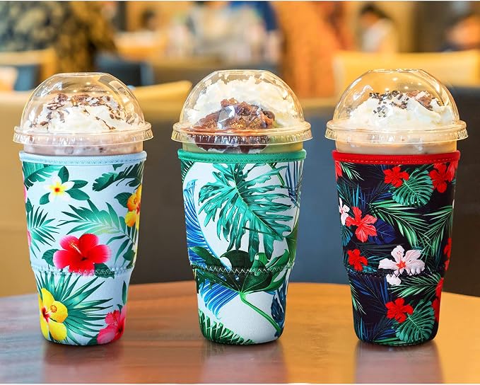 Patelai 4 Pieces Reusable Iced Coffee Sleeve Cup Insulator - Image 6
