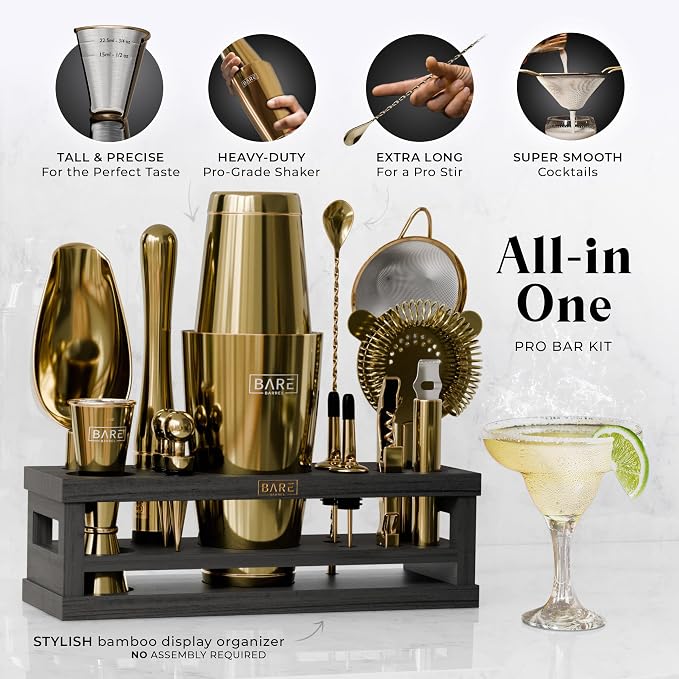 BARE BARREL® Mixology Bartender Kit Bar Set | 16-Piece Cocktail Shaker Set | - Image 2