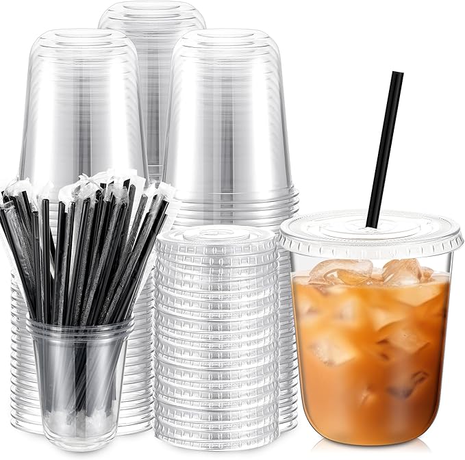 Ziliny 100 Set Clear Plastic Cups by Ziliny