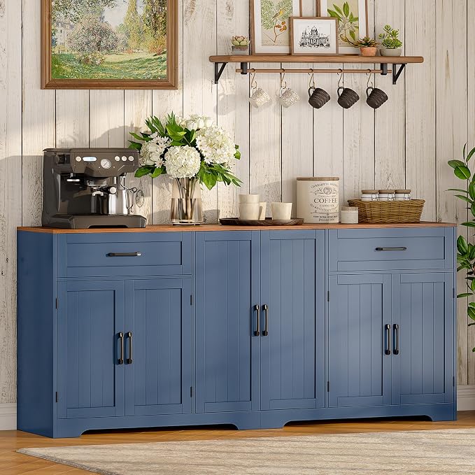 Whalefall 71" Farmhouse Sideboard Buffet Cabinet by Whalefall