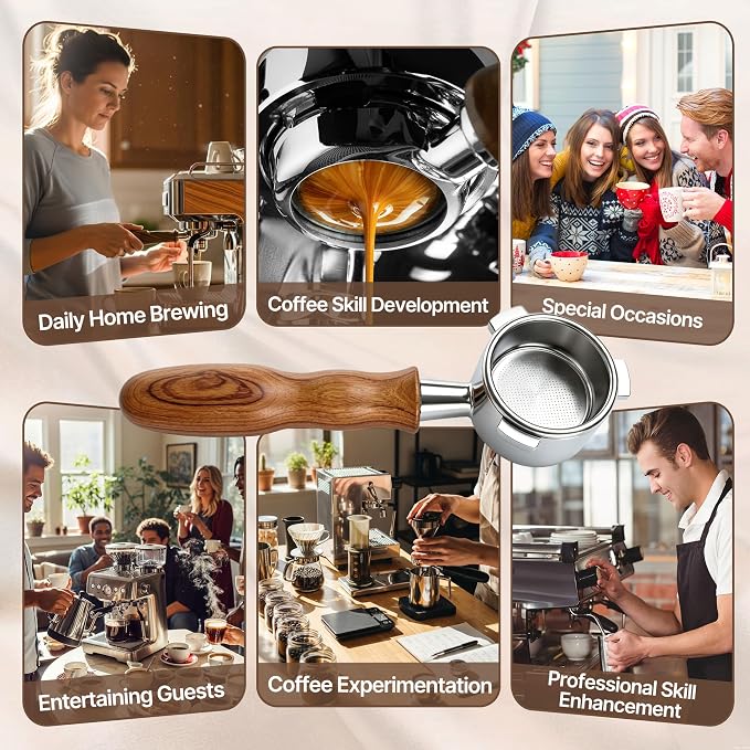 54mm Bottomless Portafilter for Breville Sage Barista Express Pro, Naked - Image 6