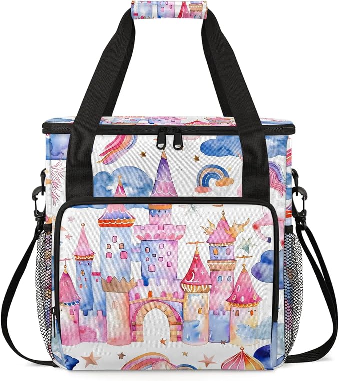 Unicorn Castle Rainbow Coffee Maker Carring Bag, Large Insulated Storage by Home