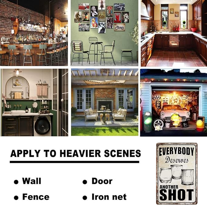 Vintage Everybody Deserves Another Shot Tin Signs Funny Metal Signs Bar Pub - Image 5