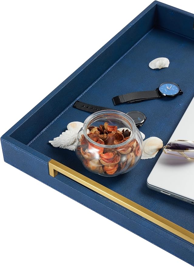 16x16 Inch Navy Blue Square Decorative Tray - Image 6