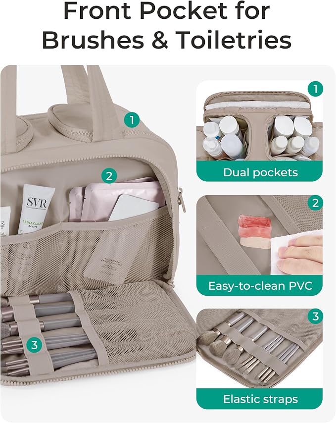BAGSMART Travel Toiletry Bag, Crush Toiletry Bag - Image 3