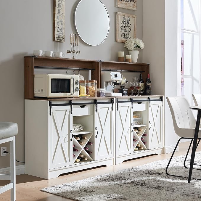 Wnutrees Farmhouse Coffee Bar Cabinet - Image 4