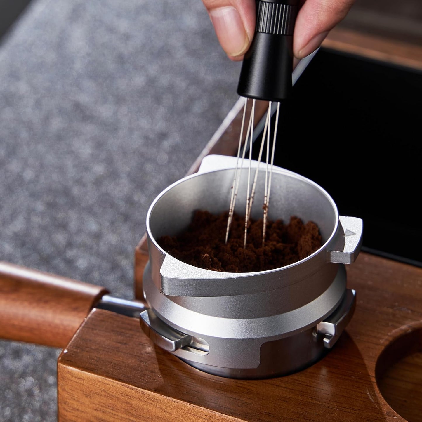 54mm Dosing Funnel Espresso Puck Screen Set KNODOS Grinder Trigger Portafilter Funnel and Filter Compatible with Breville 54mm Portafilters
