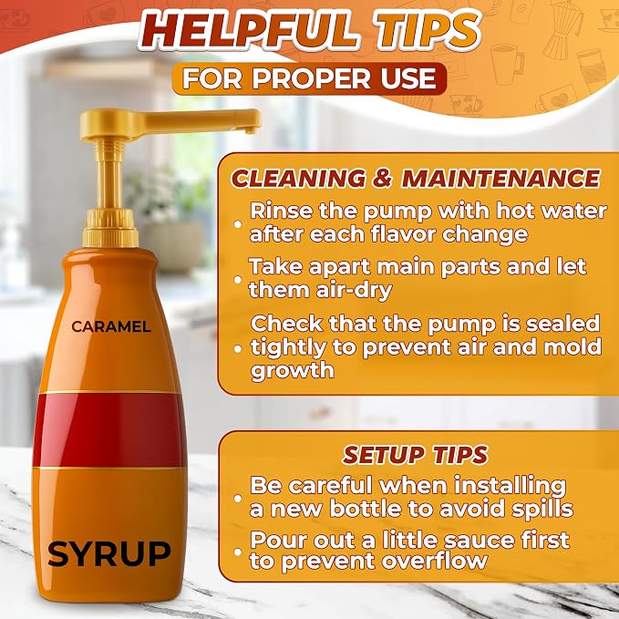 Pump for Coffee Syrup Bottle Set of 3 – Compatible - Image 7
