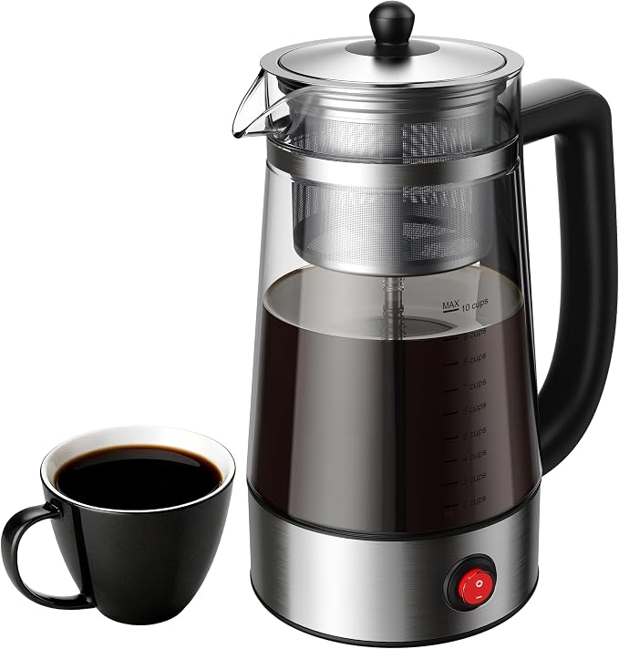 KIDISLE 10-Cup Electric Percolator Coffee Pot, Glass Percolator Coffee Maker by KIDISLE