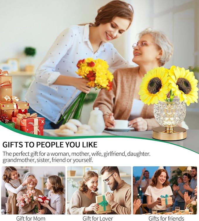 AIHYING Sunflower Lamp, Rechargeable Cordless Touch Lamp - Image 2