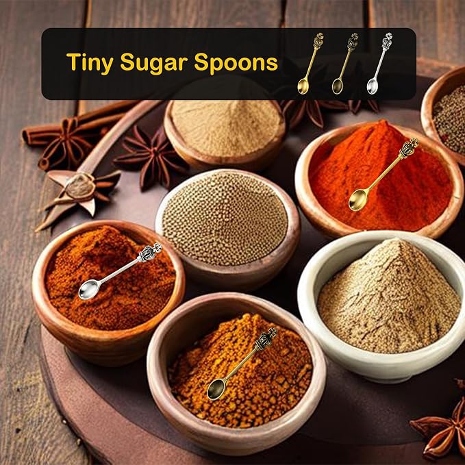 12-Pack Mini Spoons Metal Tiny Shovels 2.19-Inch Small Medicine Spoon - Image 3