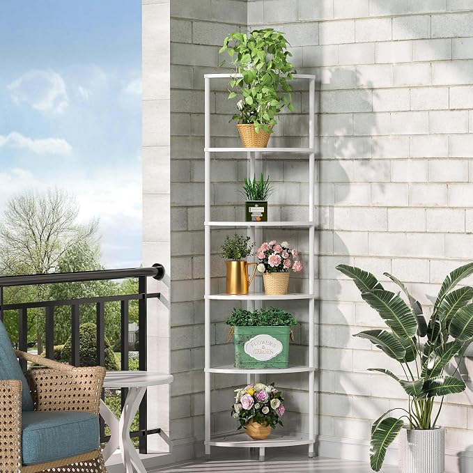 6 Tier Corner Shelf Stand, 54.4" Kitchen Shelf Organizer - Image 2