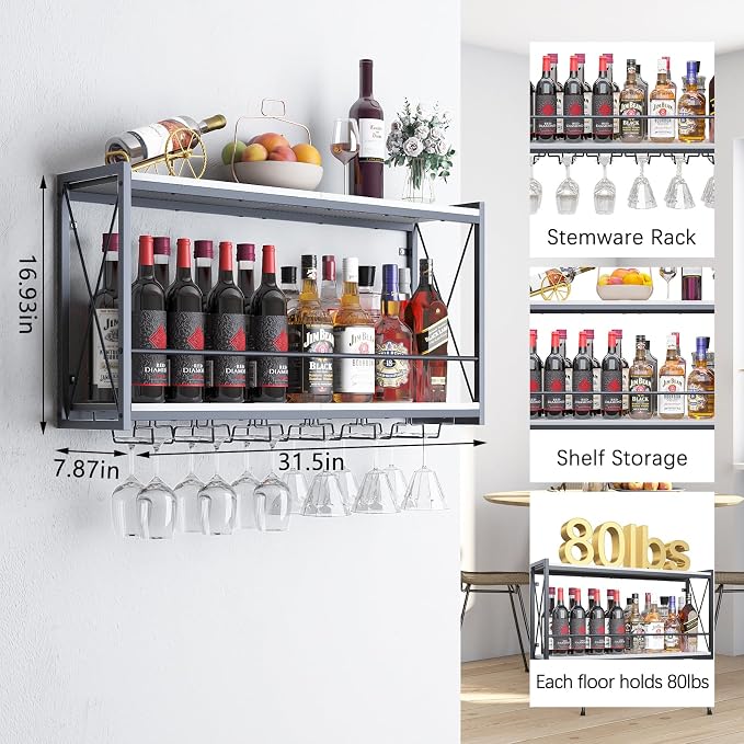 Dokser Wine Rack Wall Mounted Shelf - Image 6