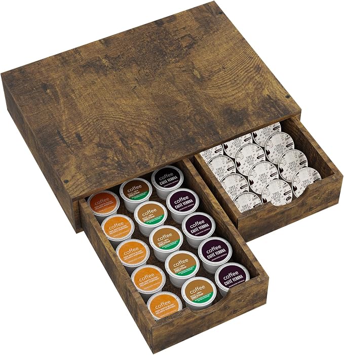 Simple Trending Wooden Coffee Pod Holder Drawer, K Cup Drawer Organizer - Image 8