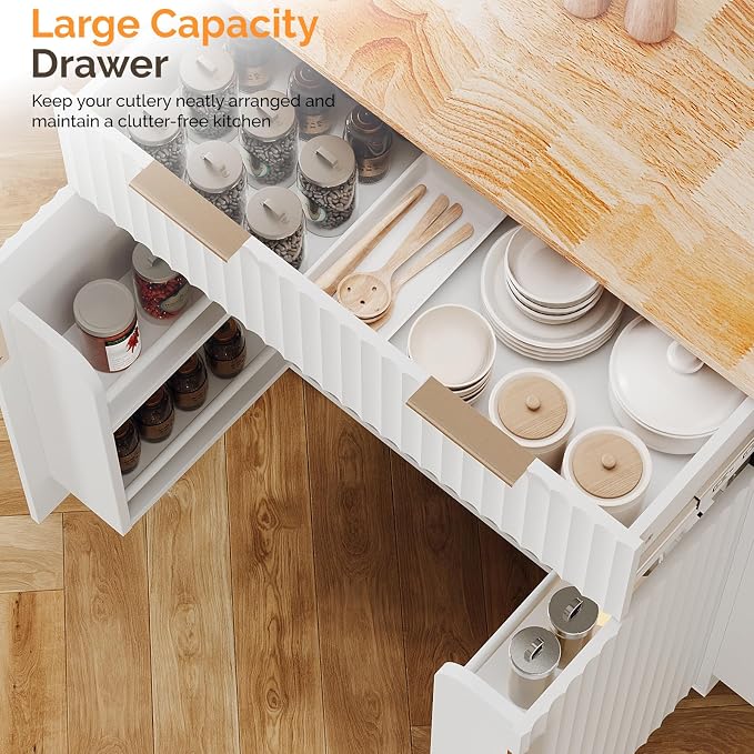 VINGLI Kitchen Cart on Wheels - Image 3