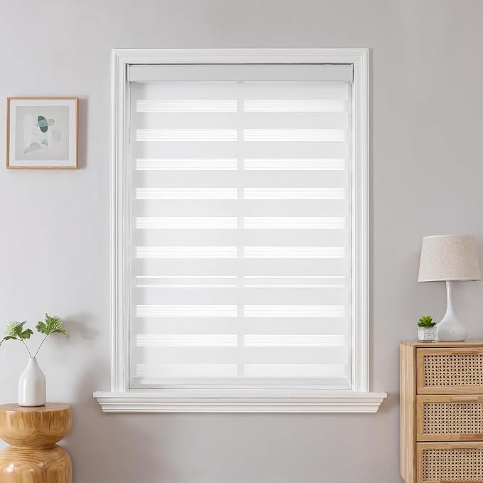 Joydeco Cordless Zebra Blinds for Windows, Dual Layer Light Control Window - Image 2