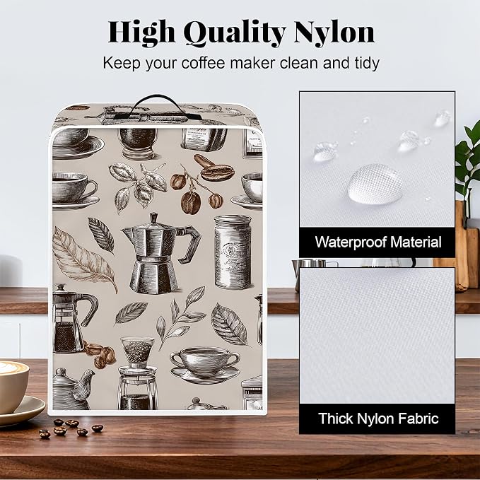 BVBOX Coffee Maker Cover, Durable Dustproof Lightweight Polyester Cotton Blend - Image 4