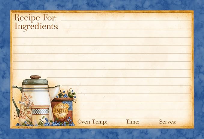 Legacy Publishing Group Pack of 50 Recipe Cards, Wake Up Coffee by Legacy