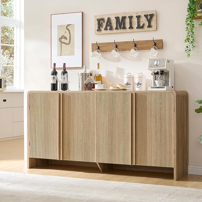 AMERLIFE 63" Fluted Sideboard Buffet Cabinet by AMERLIFE