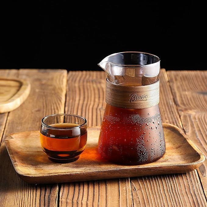 16 oz Glass Coffee Carafe with Wood Heat-Resistant Layer, Pour Over Coffee - Image 7