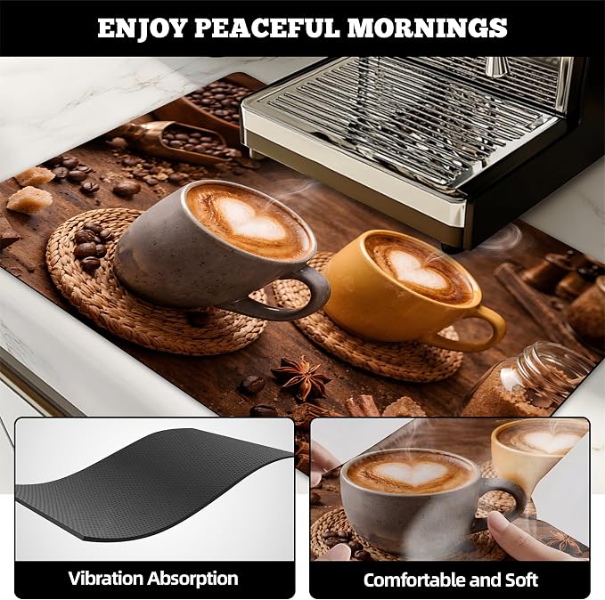 NYZE Coffee Mat Absorbent Non Slip Dish Drying Mat - Image 3