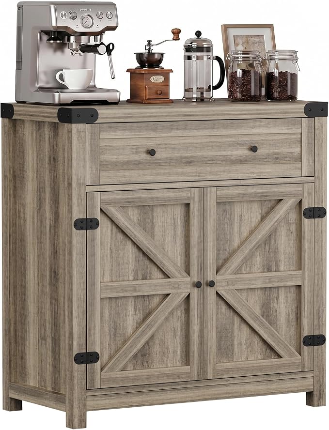 YESHOMY Kitchen Storage Cabinet, Coffee Bar Cabinet, Farmhouse Sideboard Buffet by SearchallYESHOMY