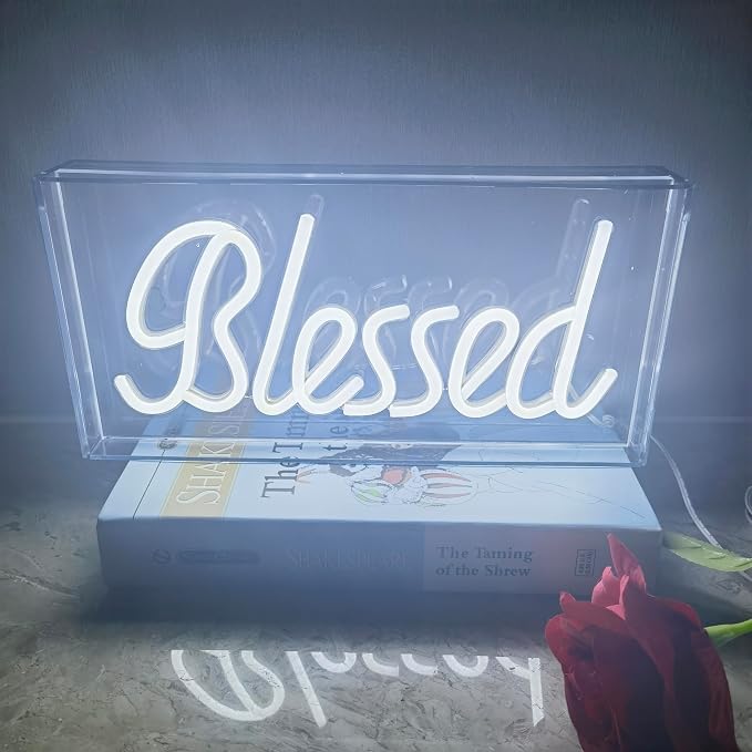 Blessed Neon Signs for Countertop, LED Blessed Neon Lights Marquee Letter - Image 6