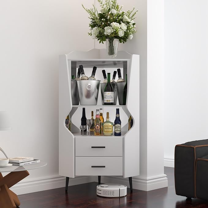 19" Wooden Corner Bar Cabinet - Image 3