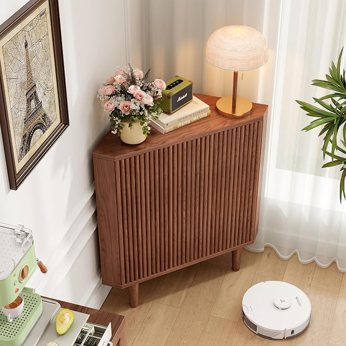 Fluted Floor Corner Kitchen Cabinet - Image 3
