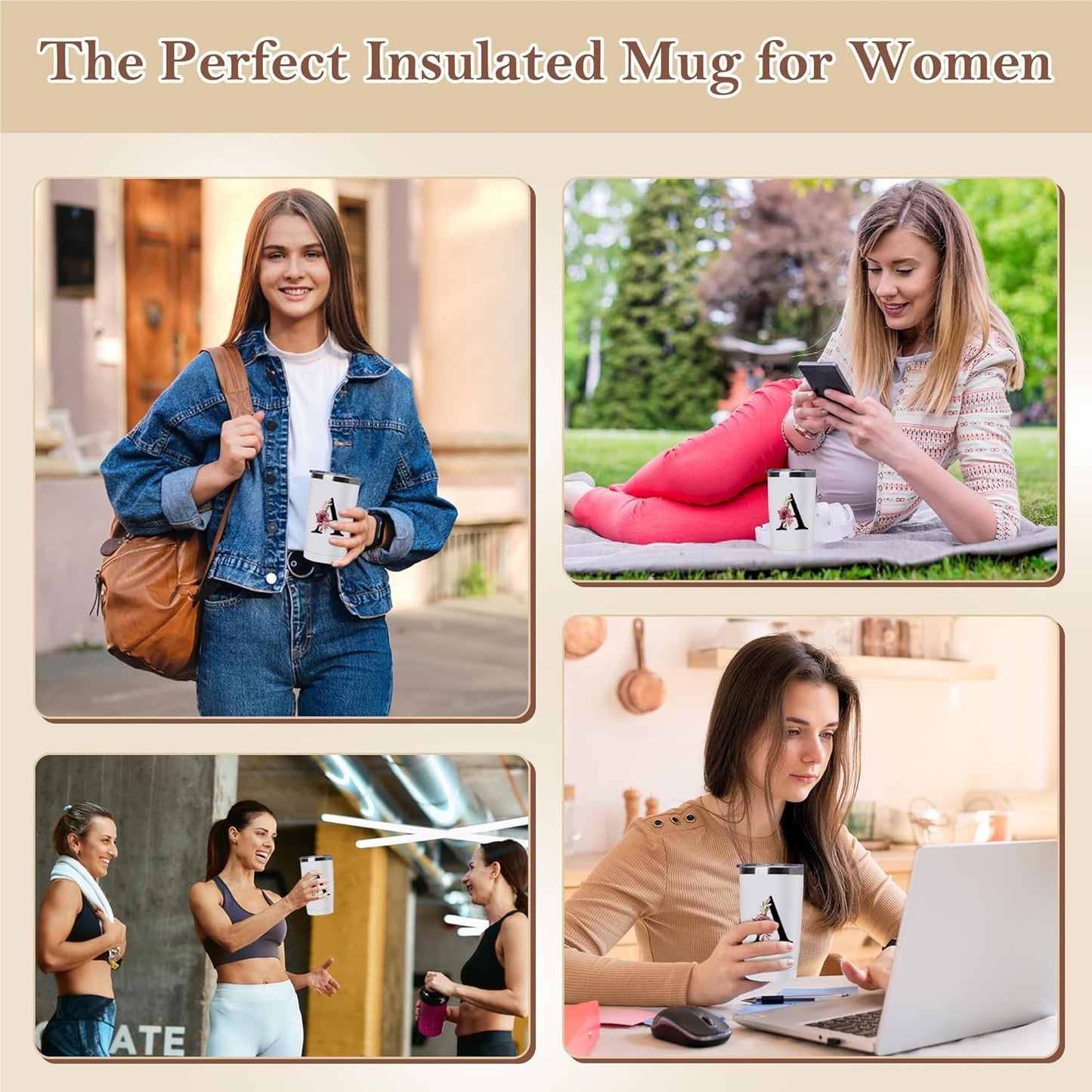 20 Oz Insulated Coffee Cup with Lid Car Tumbler Travel Mug Women Christmas Xmas Birthday Ideas New Step Bonus Mom Daughter Son Law Unique Who Have Good Special Busy Useful Adult Gift Custom Present