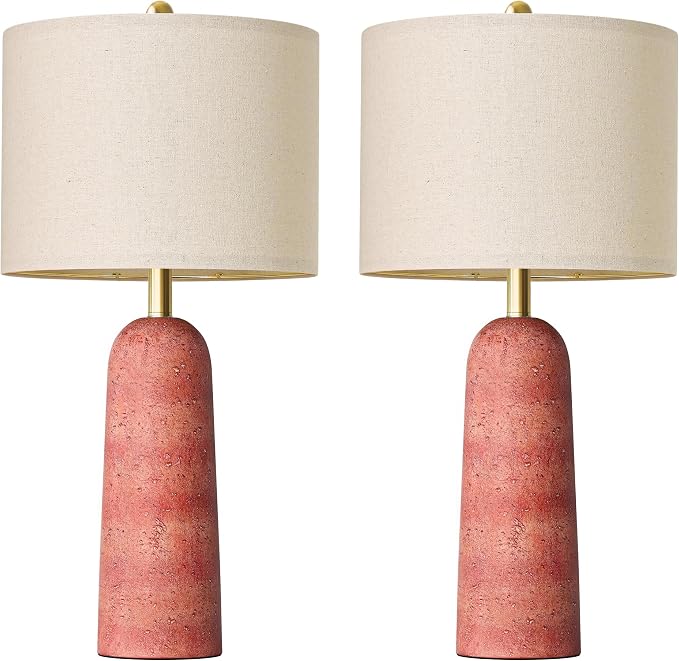 BOBOMOMO 27.25" Modern Table Lamp Set of 2, Lamps - Image 3