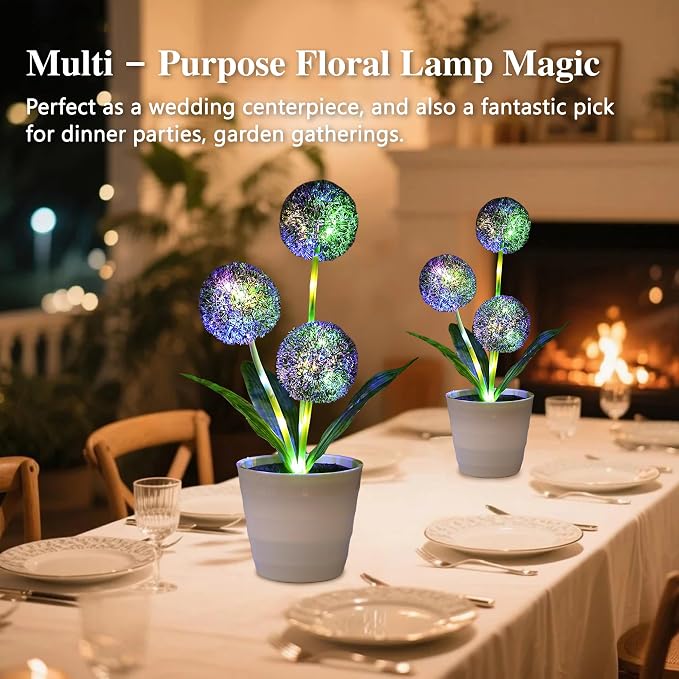 Artificial Purple Allium Flower Lamp, Color Changing LED Light - Image 9