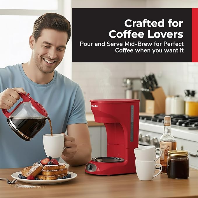 MUELLER HOME 12-Cup Red Coffee Maker - Image 8