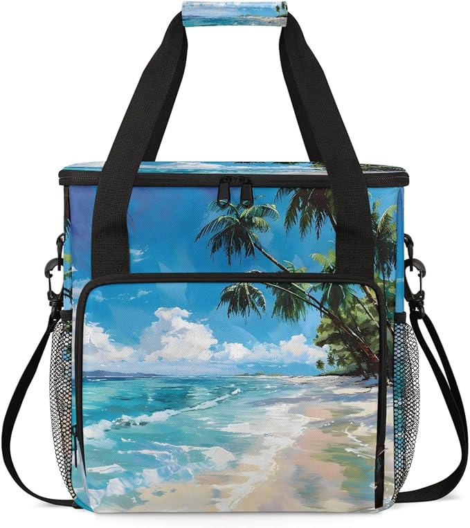Tropical Beach Hawaiian Palm Trees Coffee Maker Carring Bag, Large Insulated by Home