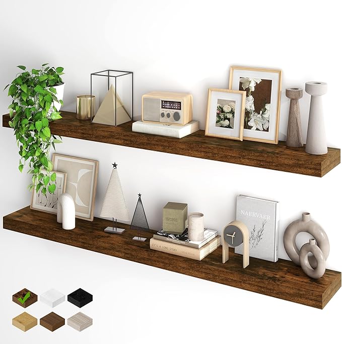 Fun Memories Floating Shelves for Wall, 55Inch Floating Shelves Set of 2 by FunMemories