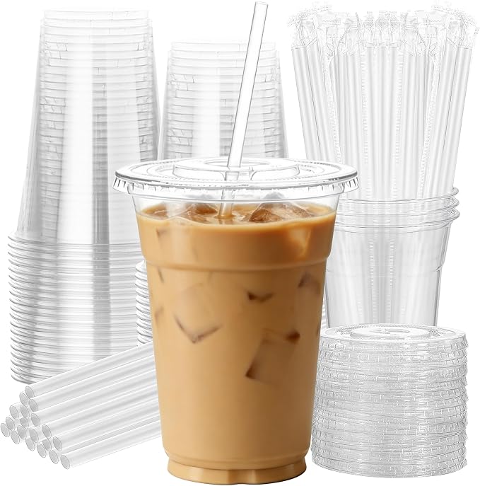25 Pack 16 oz Clear Plastic Cups by NewCupNewLife-cundao