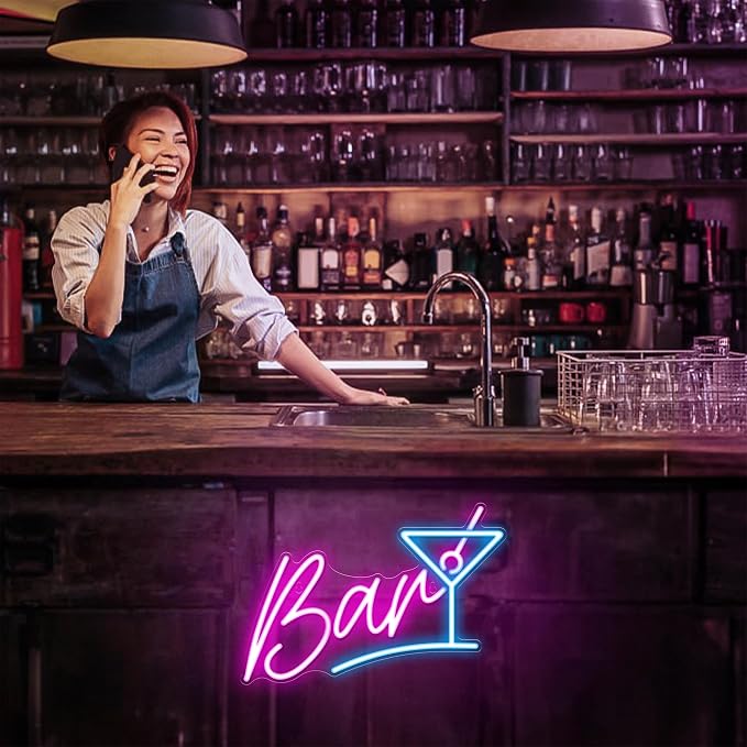 Kavaas Bar Neon Sign for Home Bar, LED Bar Sign for Man Cave Pub Cocktails Party - Image 8
