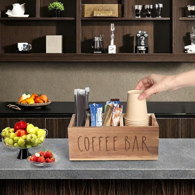 Acacia Wood Station Organizer, Coffee Station Organizer - Image 9