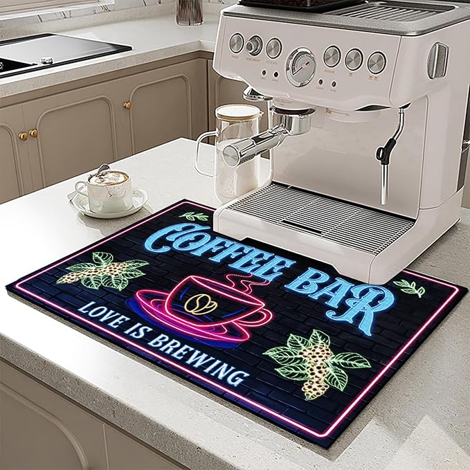 THUYPT Personalized Coffee Mat, Coffee Station Mat Quick Dry, Coffee Spill Mat - Image 7
