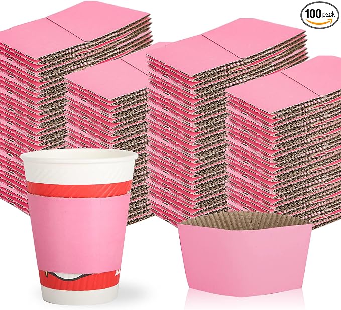 Disposable Coffee Cup Sleeves Corrugated Kraft Paper Coffee Cup Sleeves Holder by zsccxq