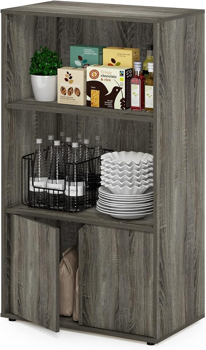 Furinno Jaya Pantry Organizers, 3-Tier Kitchen Cabinet, Coffee Bar, Kitchen - Image 5