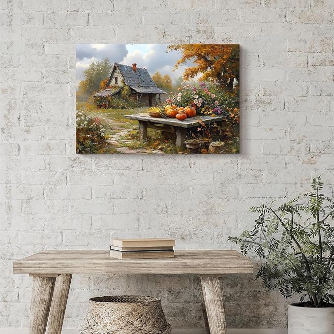 Abstract Nature Wall Art Fall Scenic Wall Decor Country French Autumn Landscape - Image 5