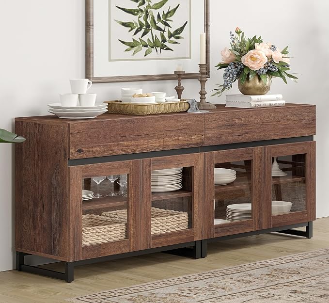 WAMPAT Sideboard Buffet Cabinets, Modern Credenza Sideboard by WAMPAT
