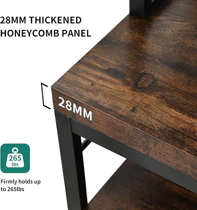 YITAHOME Kitchen Microwave Bakers Stand 31 Inches Wine Rack Free Standing Small - Image 4