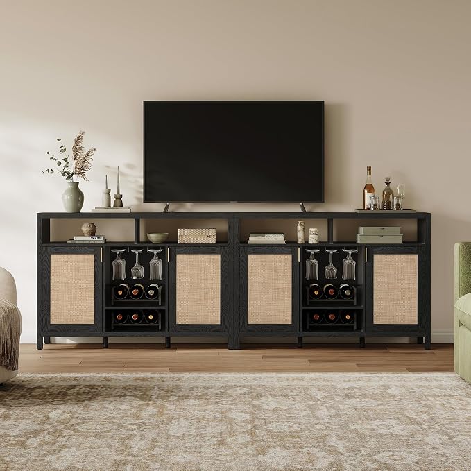 SICOTAS Rattan Coffee Bar Cabinet - Image 8