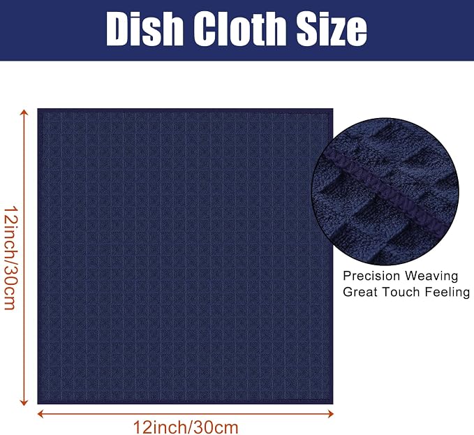 Homaxy Microfiber Waffle Weave Kitchen Dish Cloths, 12 x 12 Inch Ultra - Image 2