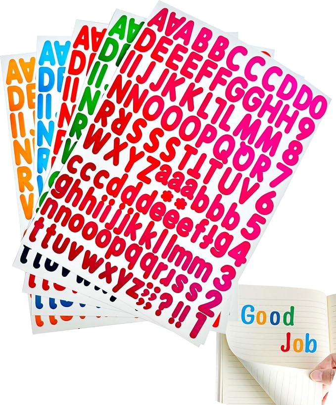 Alphabet Stickers Color Letter 1 Inch Mailbox Numbers Labels Vinyl by ZbFwmx
