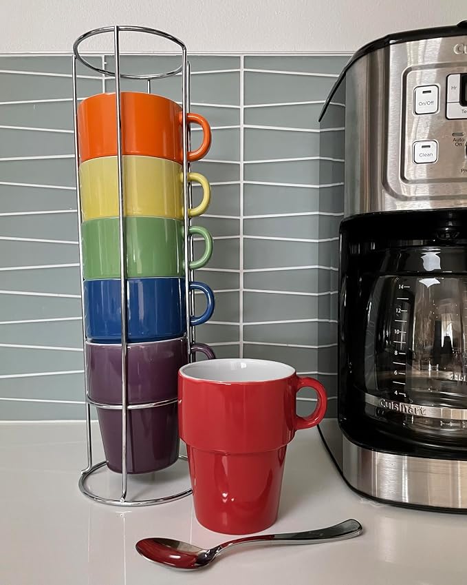 gypsy color 12 oz Cappuccino Stacking Mug Set - Image 3